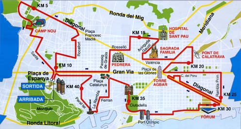 map of barcelona marathon course