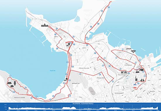 map of course - Tallinn, Estonia, Full Marathon 2019